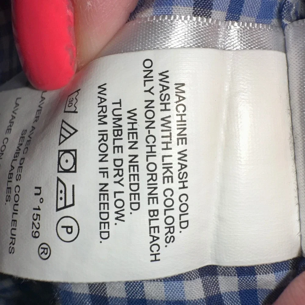 Ralph Lauren Button‎ Down Shirt Natural Stretch Checkered Plaid L (14-16)